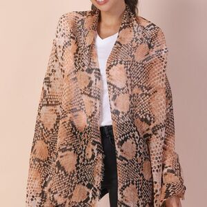 JOVIE Orange Snake Print Scarf (71"x35")